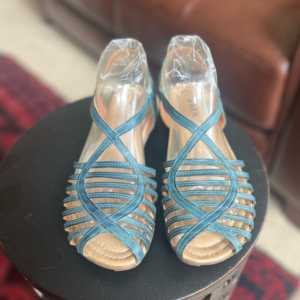 JAFA Shoes from Israel, handmade, hand burnished buttery soft leather in blue